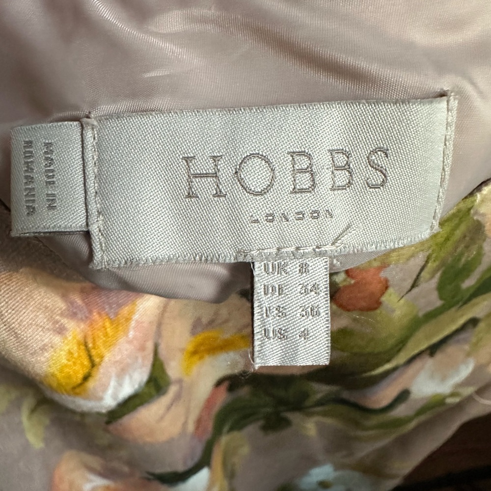 HOBBS LONDON Francine Floral Print Sheath Dress Oyster Multi Size 4 - Picture 6 of 6